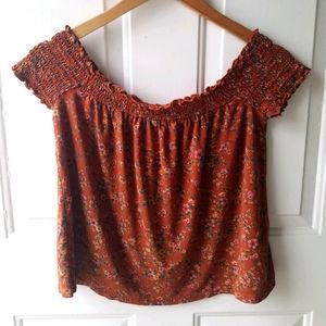 American eagle off the shoulder ruffle top